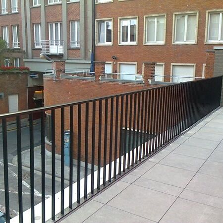 Zicht vanop een terras met aluminium balustrade Smart (staafjes) Zicht vanop een terras met aluminium balustrade Smart (staafjes)